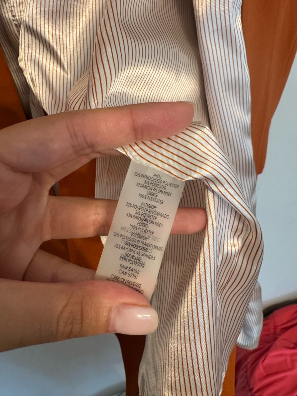 Calvin Klein Longline Orange Open Front Blazer size 12 - Picture 5 of 5